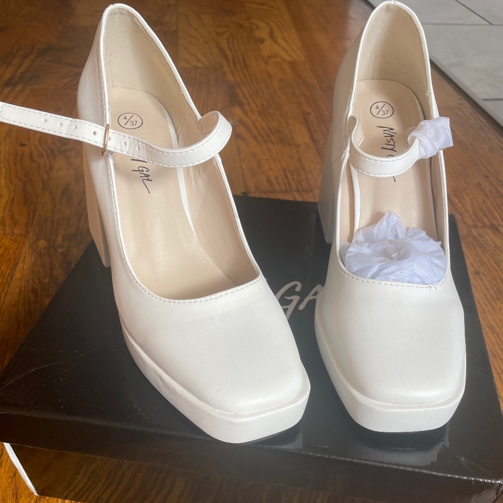 White Mary Janes - never been worn